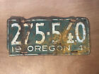 1941 Oregon License Plate # 275- 540