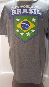 Team BRAZIL Fifa World Cup Brazil 2014 Shirt Futbol Men's XL Gray Embroidered - Picture 1 of 1