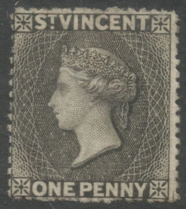 ST VINCENT SG22 THE the 1875 1d black fine unused cat £85 - Picture 1 of 2