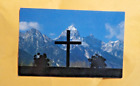 Vintage Postcard WYOMING Grand Teton from inside the Chapel Circa 1970s