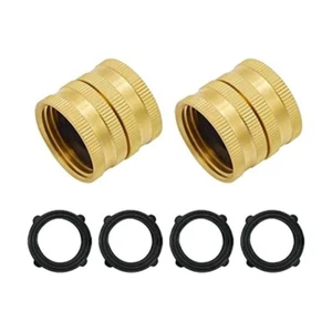 US Solid Brass Garden Hose 3/4inch Garden Hose Connector Female to Female US - Picture 1 of 11