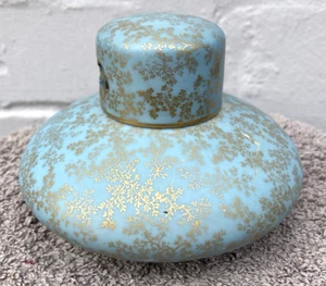 Royal Worcester 2525 Pattern Turquoise Blue Ground & Gold Potpourri Jar Urn Vase - Picture 1 of 11