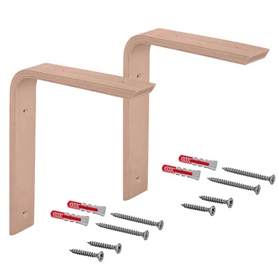 2 Consola de Madera Ángulo Estantería escuadras para estanterias Atornillar Haya - Imagen 1 de 4