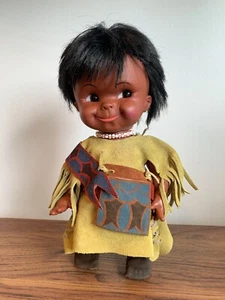 Vintage Regal Canada Native American Doll 12" Leather Clothes - Picture 1 of 5