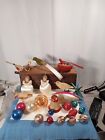 Vtg 25 Old Christmas Tree Mercury glass ornaments with 4 Birds Mixed Lot Estate