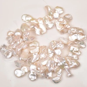 diy 10-30mm Natural White petal Pearl Baroque pearl Loose Beads 14" Strand - Picture 1 of 5