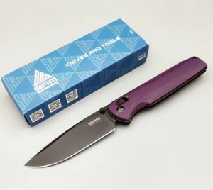 SRM Knives Messer 258L-GN Ambi Lock Folder Purple/Black Taschenmesser D2 Stahl
