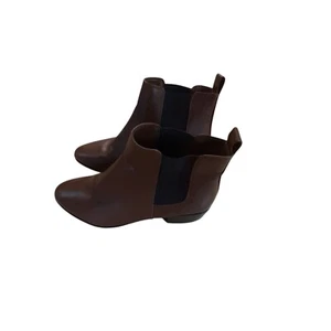 Call It Spring Vegan Ankle Booties Boots Womens Size 8 Dark Brown Leather - Picture 1 of 4