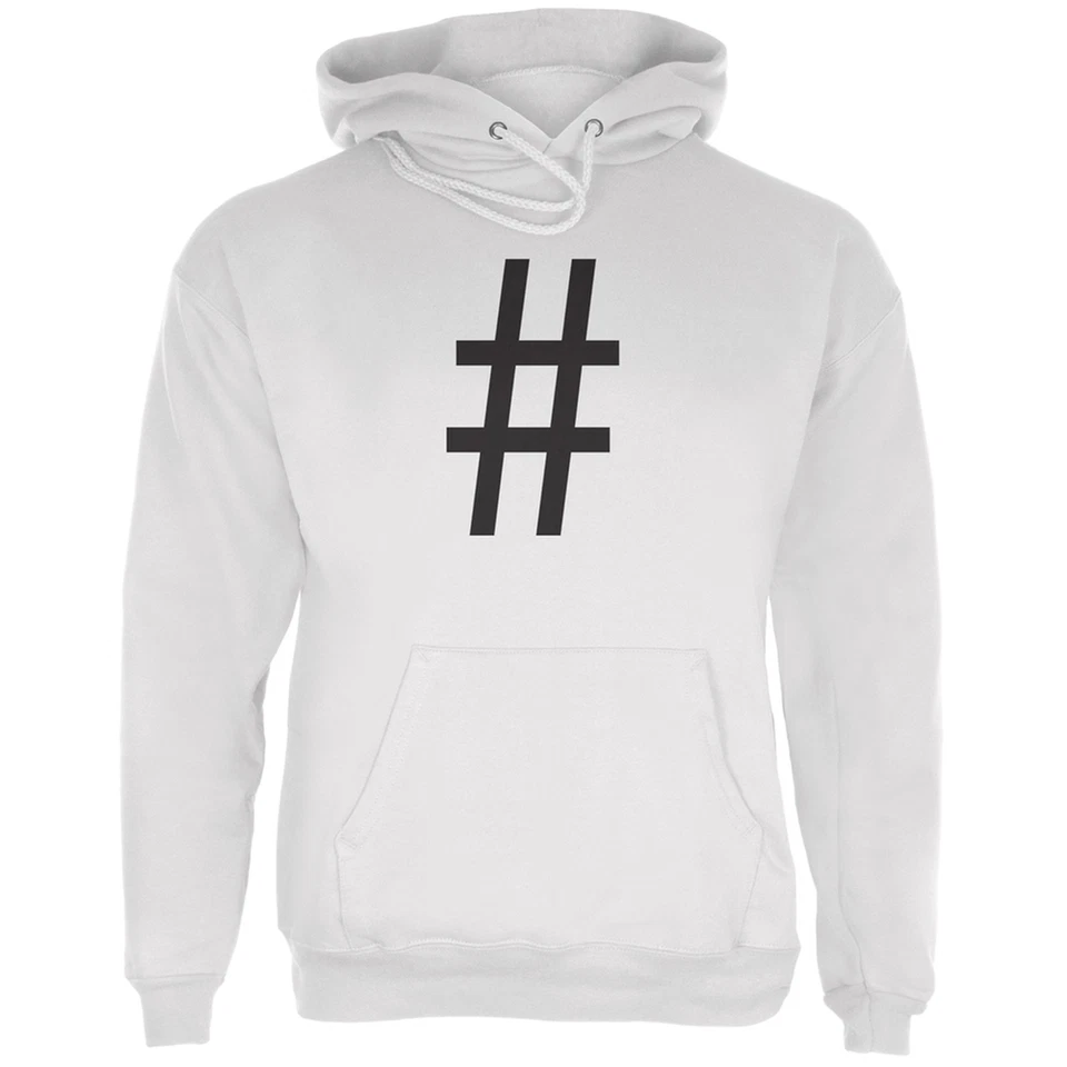 Sudadera con capucha blanca para adultos con hashtag de Halloween Foto 1 de 1