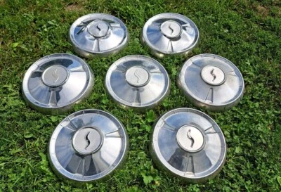 Set of 7 1959-1964 Studebaker Lark Champion Hubcaps 4 1960 1961 1962 1963 Hawk - Image 1 of 4