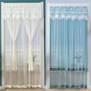 Lace Embroidery Double Layer Pleated Door Curtains Bedroom Anti Mosquito DrapesA - Picture 1 of 20