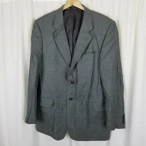 Versini Windowpane Glen Plaid Worsted Wool Silk Sportcoat Jacket Blazer Mens 42L - Picture 1 of 5