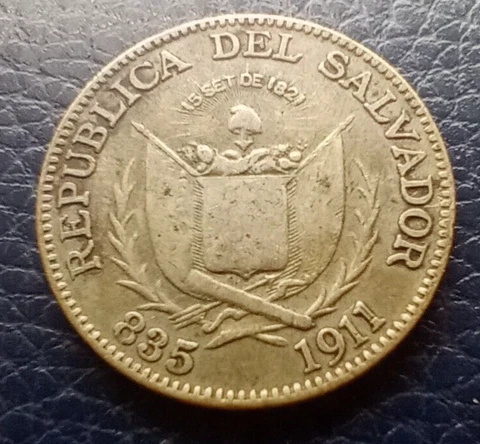 1911 El Salvador 25 Centavos Silver Coin - Old World .835 Silver Coin - Rare Cover