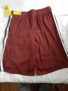 Boys Burgandy Shorts Side Stripe All In Motion 18(XXL) polyester side pockets - Picture 1 of 2