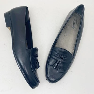 Мокасины без застежек TROTTERS T1267 Leana черная кожа кисточки - размер 11 М - Изображение 1 из 4