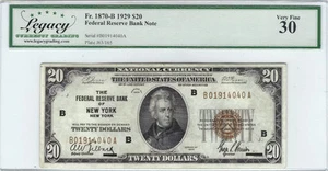 $20 1929 Small Federal Reserve Bank Note New York 1870-B Legacy 30 - Picture 1 of 2