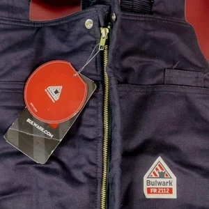 Bulwark FR Flame Resistant Insulated Bib Overalls Navy Blue XXL-RG 36 ATPV - Picture 1 of 18
