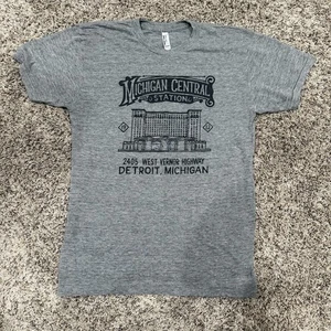 Camiseta gráfica American Apparel para hombre M Michigan Central Station - Imagen 1 de 5