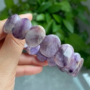 18*6mm Natural Auralite 23 Canada Crystal Beads Woman Bracelet - Picture 1 of 8
