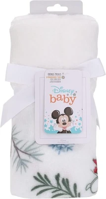 Manta de Navidad para bebé Disney blanca 30" x 40" *NUEVA* yy1 Foto 1 de 2