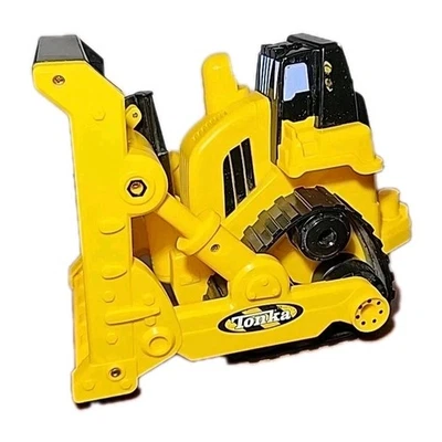 Bulldozer de juguete Hasbro TONKA amarillo negro hoja grande pista de goma hoja de metal 2005 Foto 1 de 4