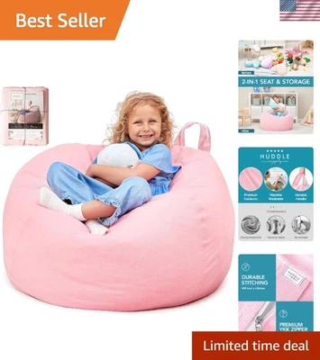Family-Friendly Pink Corduroy Bean Bag Cover - Perfect for Kids & Young Adults - Image 1 of 4