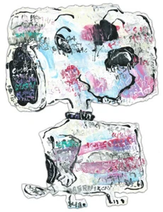 Original JUSTIN AERNI circa 2015 art outsider Painting surreal : SNOOPY - Picture 1 of 1