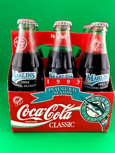 1993 Florida Marlins Inaugural Season Coca-Cola 6 Stück. Original Flasche mit Getränk - Bild 1 von 2