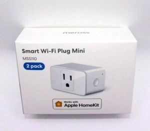 Meross Smart Wi-Fi Plug Mini 2 Pack MSS110 US, Version 7.0 White - Brand New! - Picture 1 of 6