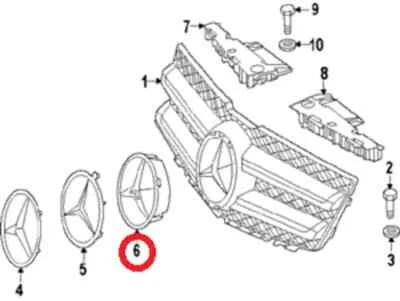 Nuevo Original Mercedes Benz Parrilla Delantera Emblema Base Soporte OEM 0008880060 Foto 1 de 2