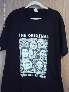 New T-Shirt Size 2XL Depicting Native Americans "Original Founding Fathers" - Picture 1 of 11