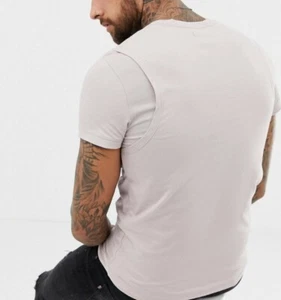 Religion Men's Muscle Fit T-Shirt With Back Panel in Ash Pink - Picture 1 of 5