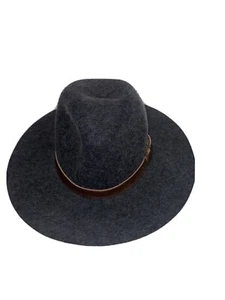 Michael Stars 16341 Womens Fedora Hat Wide Brim Grey Size One Size - Picture 1 of 5