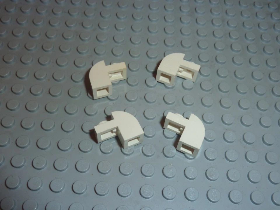 4 x White Brick curved 6091 LEGO / set 10225 5563 10212 10242 6290 8019 10220... - Photo 1/1