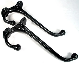 ANTIQUE WAGON STAGE COACH TACK HORSE ROOM IRON WALL MOUNT HAT COAT RACK BALL TOP - Picture 1 of 5