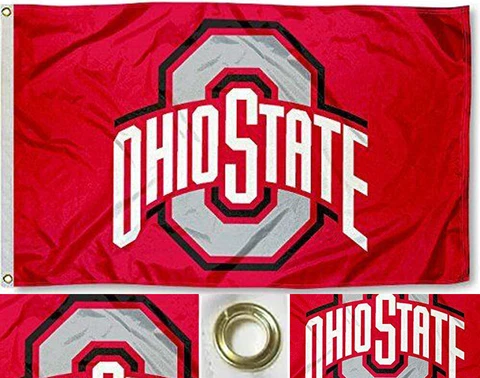 Ohio State Buckeyes Red Flag ~ Large 3'X5' Banner ~The Ohio State ~FREE SHIPPING Cover