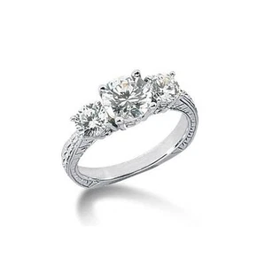 14k White Gold 1.70ct Brilliant Round EX Cut Diamond Engagement Ring Jewelry - Picture 1 of 2