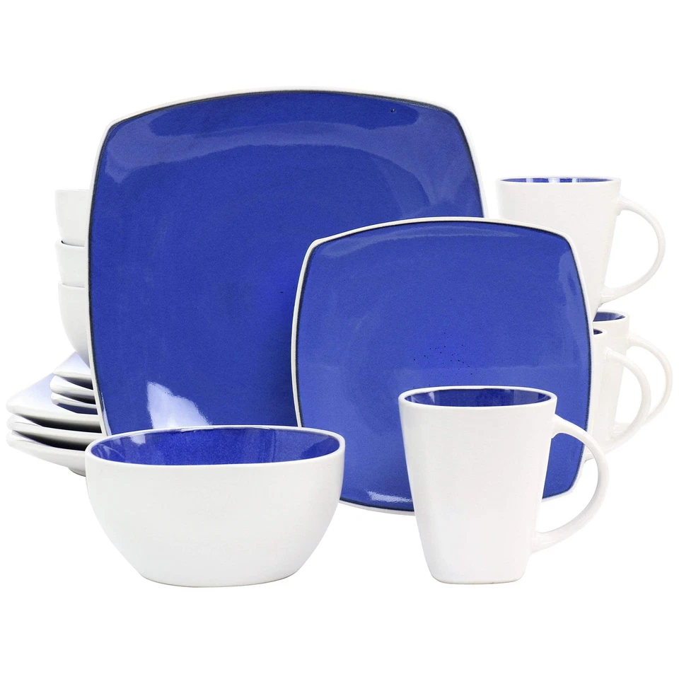 Gibson Elite Soho Lounge 16 Piece Stoneware Dinnerware Set in Cobalt - Image 1 of 1