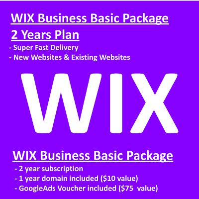 520$ Value - Wix Website Business Basic 2 Year Plan - Existing & New Websites • 127.48$