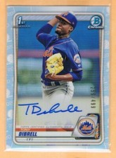 2020 Bowman Chrome Prospects Refractor Tony Dibrell Autograph /499 New York Mets