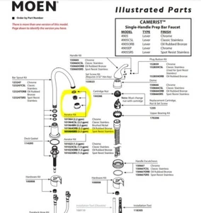 Moen CAMERIST 101964SRS Replace Aerator Kit 2.2gpm Spot Resist Stainless Faucet - Picture 1 of 1