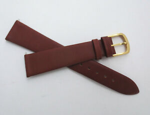 Speidel Brown Calfskin Leather Watch Strap Band Gold Buckle 18mm 11/16" NOS