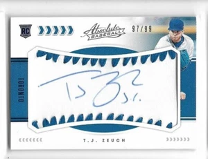 T.J. Zeuch 2020 Absolute ON CARD auto #d 97 / 99 RC TORONTO BLUE JAYS - Picture 1 of 1