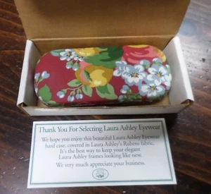 Laura Ashley 1998 Vintage Eyeglasses Hard Case Fruit & Floral Print Fabric New - Picture 1 of 4
