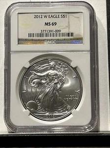 2012 W 1 OZ Silver American Eagle NGC MS 69 - Picture 1 of 2