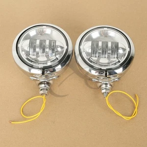 Chrome 4-1/2" 30W LED Auxiliary Driving Spot Fog Passing Light Lamp For Harley - Picture 1 of 5