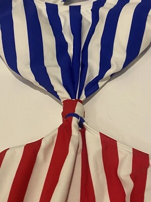 Maiô Abercombie & Fitch listras azuis vermelhas estrelas EUA MAGA XSmall XS America - Imagem 1 de 4