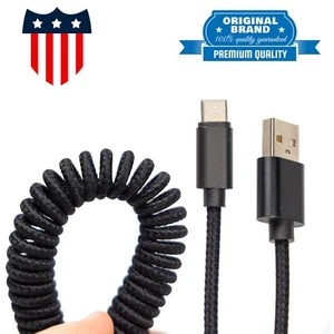 Câble USB-C Charge Rapide et Données pour iPhone17 16/Samsung/LG/CarPlay Ressort Bobine Cordon - Photo 1 sur 11