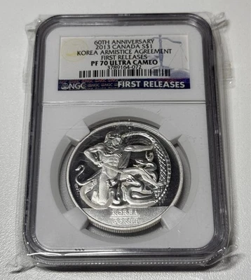 Canada 2013 $1 60th Ann. Korea Armistace Agreement NGC First Releases PF-70 - Image 1 of 2