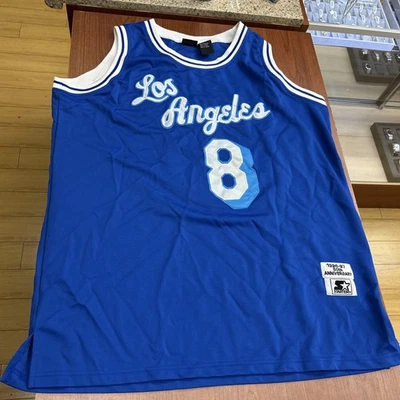 RARE Vtg STARTER 1996-97 Los Angeles Lakers Kobe Bryant 50th ANNIV Sz 48 Jersey - Image 1 of 4